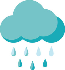 Minimalist Rain Cloud with Drops