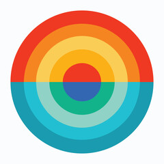 Obraz premium Minimal circle pattern rainbow vector background with abstract colorful circular shapes