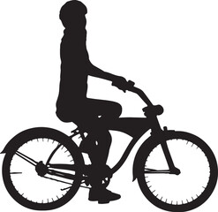Bicycle Rider Silhouette, Vector Illustration