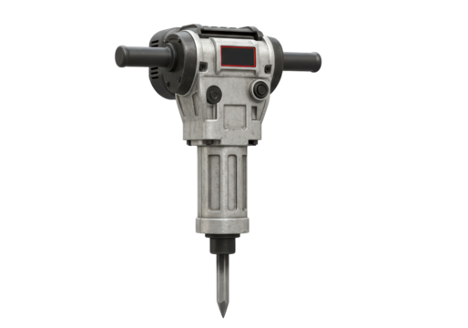 Isolated chipping hammer tool, heavy construction equipment for demolition of asphalt surface