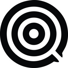 Abstract circular target symbol with concentric rings and geometric cutout graphic design element for modern projects
