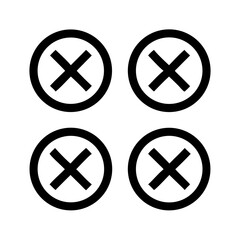 Fototapeta premium Error cross icon set.Inflatable error cross icon