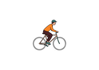 Naklejka premium icon of a person riding a bicycle