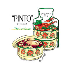 Pinto Thai Lunchbox with Tom Yum Soup and Stewed Eggs