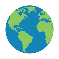 World planet earth isolated icon vector on white background global map illustration