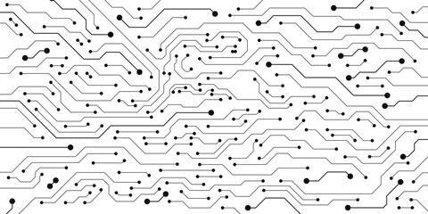 Abstract technology electronic circuit board texture on white background. Circuit line connection for digital technology concept