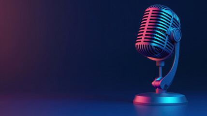 minimalist international podcast day banner with bold microphone