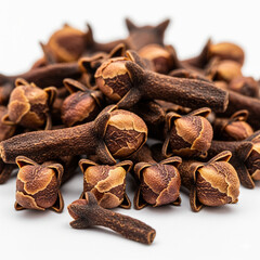 Obraz premium Dried Cloves Spice on White Background