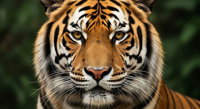 Majestic Bengal Tiger Face Close-up Portrait.