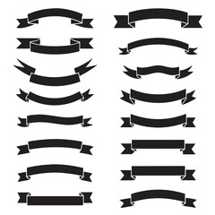 Obraz premium Decorative Ribbon Silhouettes for Badges and Labels