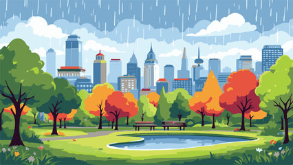 City skyline urban view