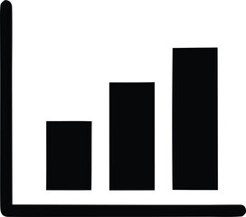 Growing bar chart icon representing upward trends and financial progress business data analysis