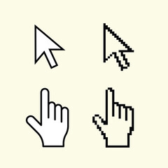 collection of computer pointer and cursor sign in flat style