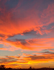 Sunset sky clouds colorful dramatic hues