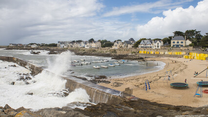 La plage de Saint-Michel-de-Batz-sur-Mer, en Loire-Atlantique, est située près du port. C'est la...