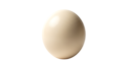 Single beige egg isolated oval isolated on a transparent background