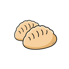 bread on a white background