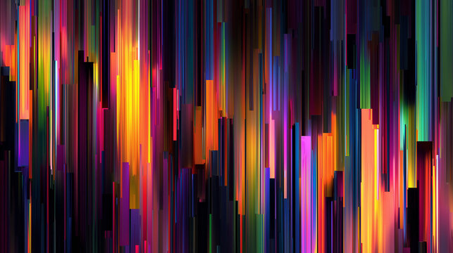 Neon glitch lines abstract distortion