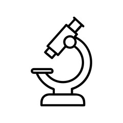 Microscope icon in minimalistic black and white design  