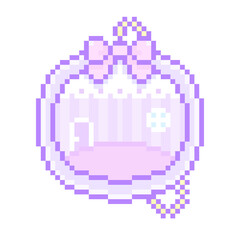 Fototapeta premium ピクセルアートなリボン付き平成レトロゲーム機⭐︎PNG