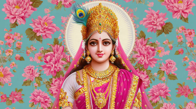 beautiful goddess head of laxmi mata