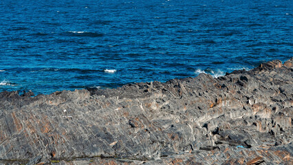 rocky shore of the Arctic Ocean without people