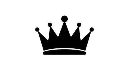 A classic royal crown depicted in a bold black silhouette against a clean white background representing power and royalty silhouette