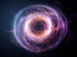 Abstract quantum energy vortex glowing design