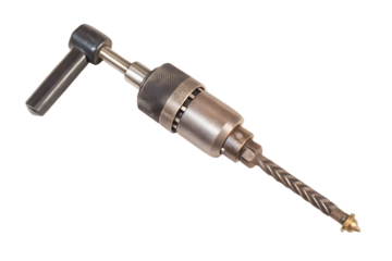 Hand crank drill with auger bit isolated on a transparent background brace hand tool