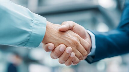 Handshake representing business cooperation and agreement