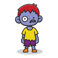 Vector illustration of Cartoon zombie