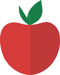Vibrant red apple with green leaves a classic healthy fruit symbol for food and nutrition representing freshness and simplicity