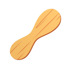 Wooden ice cream spoon vector isolated illustration