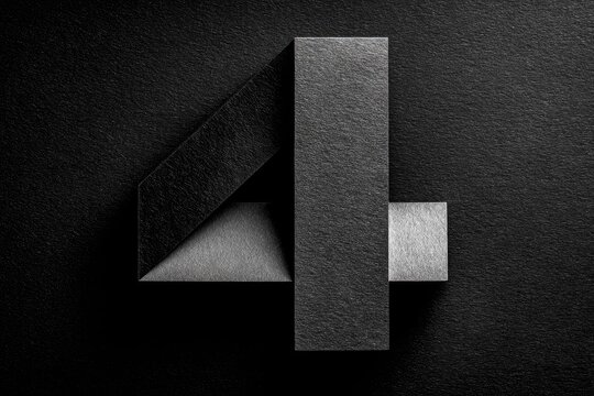 Dark, folded paper number four