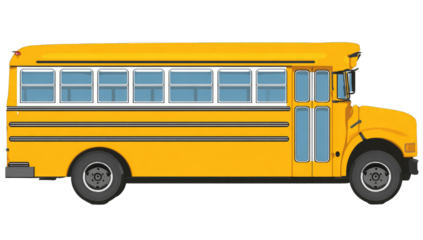 Side view of a yellow school bus