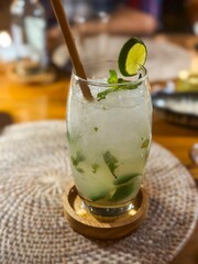 Refreshing Mojito Cocktail with Lime and Mint