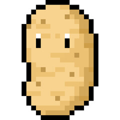 Cartoon Pixel Potato Character