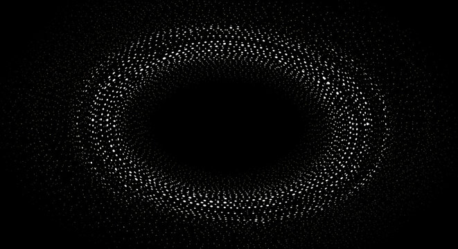 Hypnotic vortex of digital noise: A captivating black and white abstract design - Powered by Adobe