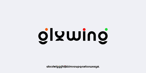 Minimal creative glowing geometric precision font of modern alphabet. Typography with regular dots. minimalist style font sans serif future. Modern vector illustration