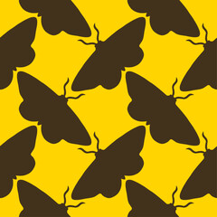 moth insect in silhouette image vector illustration isolated on white background.