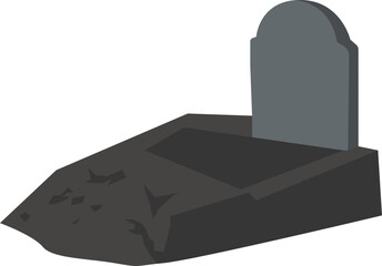 Empty Grave Cartoon Illustration