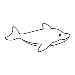 Cute dolphin vector icon. Cute sea animals illustration sign. sea animals symbol. Sea life logo. dolphin web icon.