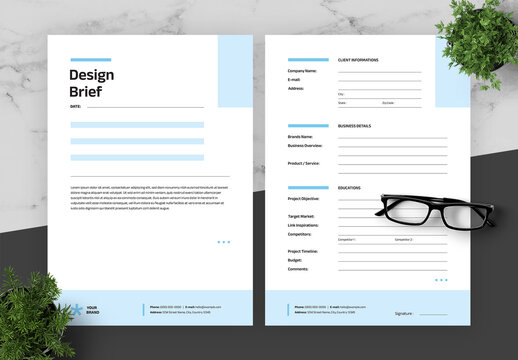Blue And Black Brief Design