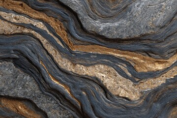 Fototapeta premium Intricate rock layers in shades of gray and tan