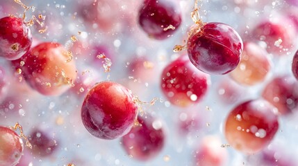Vibrant cranberries and maple syrup captured in dreamlike scene