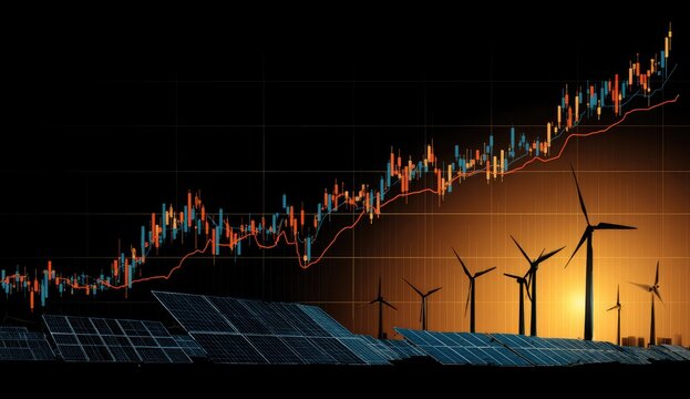 Chart showing rising renewable energy investment