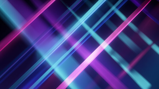 Cyber neon glowing lines crossing abstract background