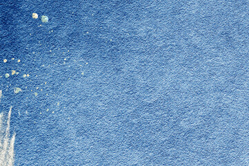 Deep Blue Textured Abstract Watercolor Background with Gold Accents