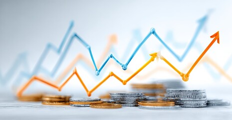 Upward trending graphs over stacks of coins