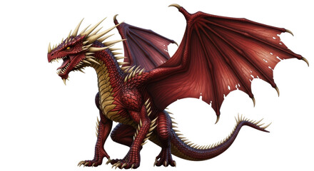 Isolated red dragon